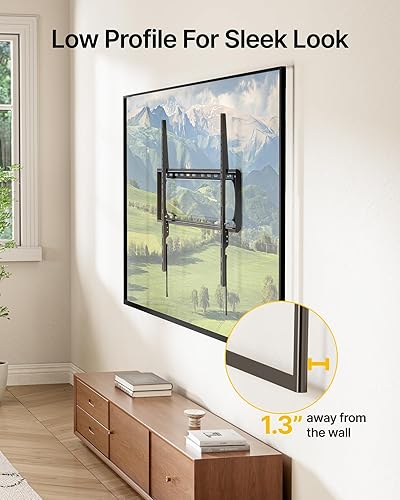 Miniatura 4 de monTEK Soporte de pared fijo resistente para televisores de 60 a 120 pulgadas de hasta 300 libras, perfil bajo de 1.3 pulgadas delgado, Max VESA 900