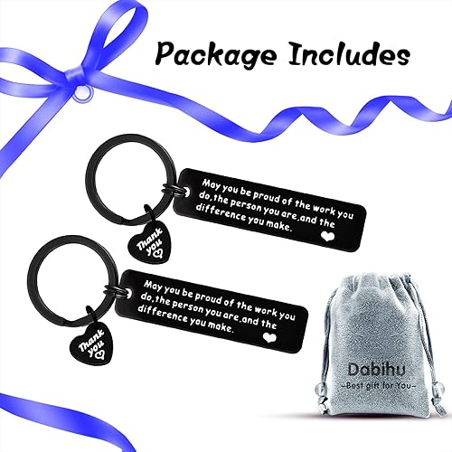 Miniatura 7 de Llavero de acero inoxidable con texto en inglés May You be Proud of the Work You Do, regalo para voluntario, entrenador, mentor, enfermera, médico,