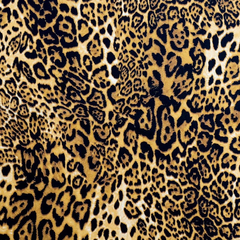 Rose and Hubble – Animal Print Fabric, 150 GSM, 45" Wide, 100% Cotton, Digital Print – Ideal for Dressmaking, Crafts, Quilting, Tablecloths, Cushion Covers, and Home Decor -(Leopard, 3 Metre)