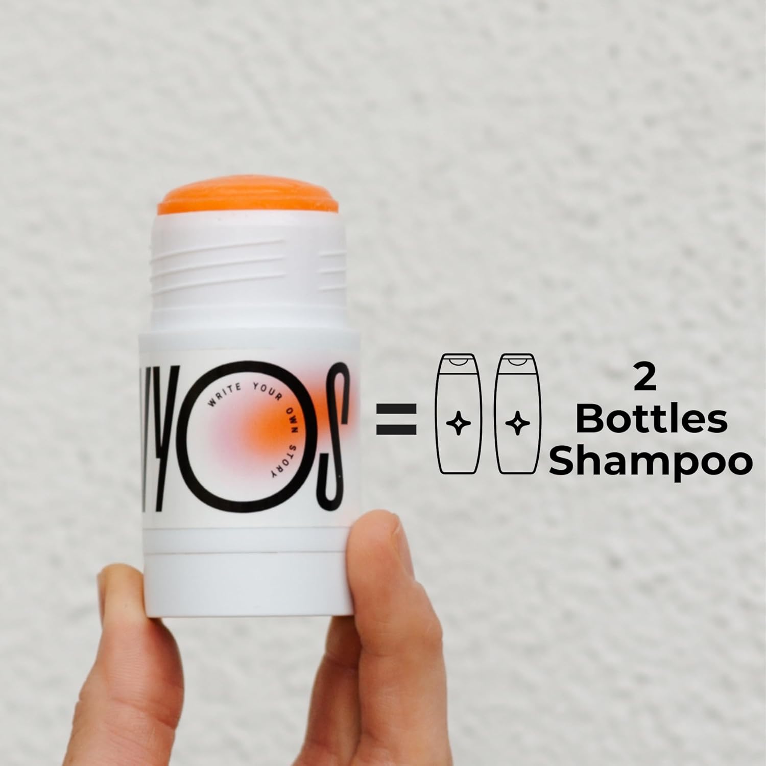 WYOS Solid Shampoo Stick, Light Bergamot & Mint, Vegan, Scented, Travel Size, Not Tested On Animals, Cruelty, Sulfate, Paraben-free, Long-lasting, Great for Travel, Massages Scalp, Cleanses