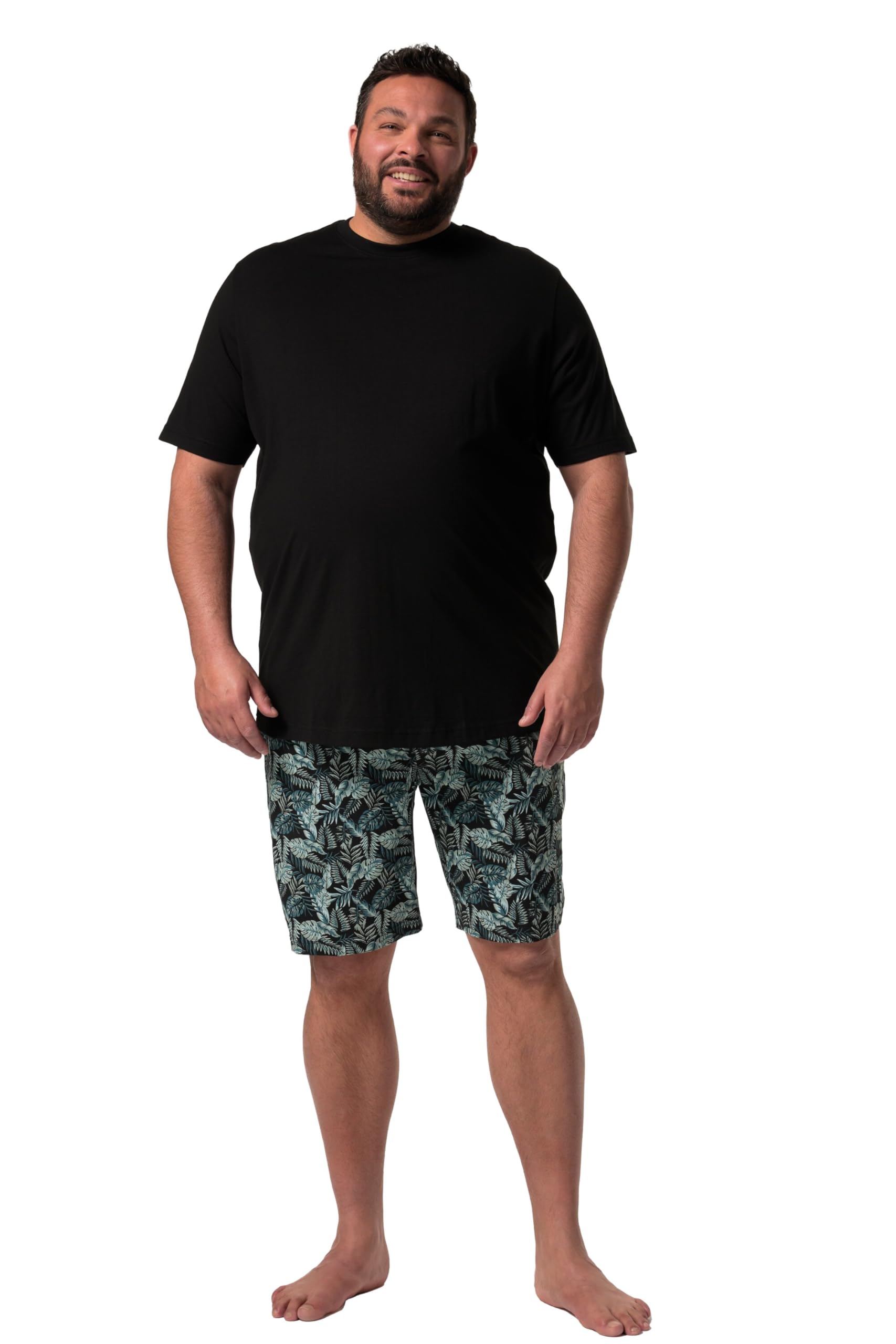 Men Plus Herren große Größen Übergrößen Menswear L-8XL Schlafanzug, T-Shirt, gemusterte Shorts 837722