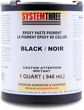 System Three 3201A16 Black Paste Pigment Coating, 1 Quart Can
