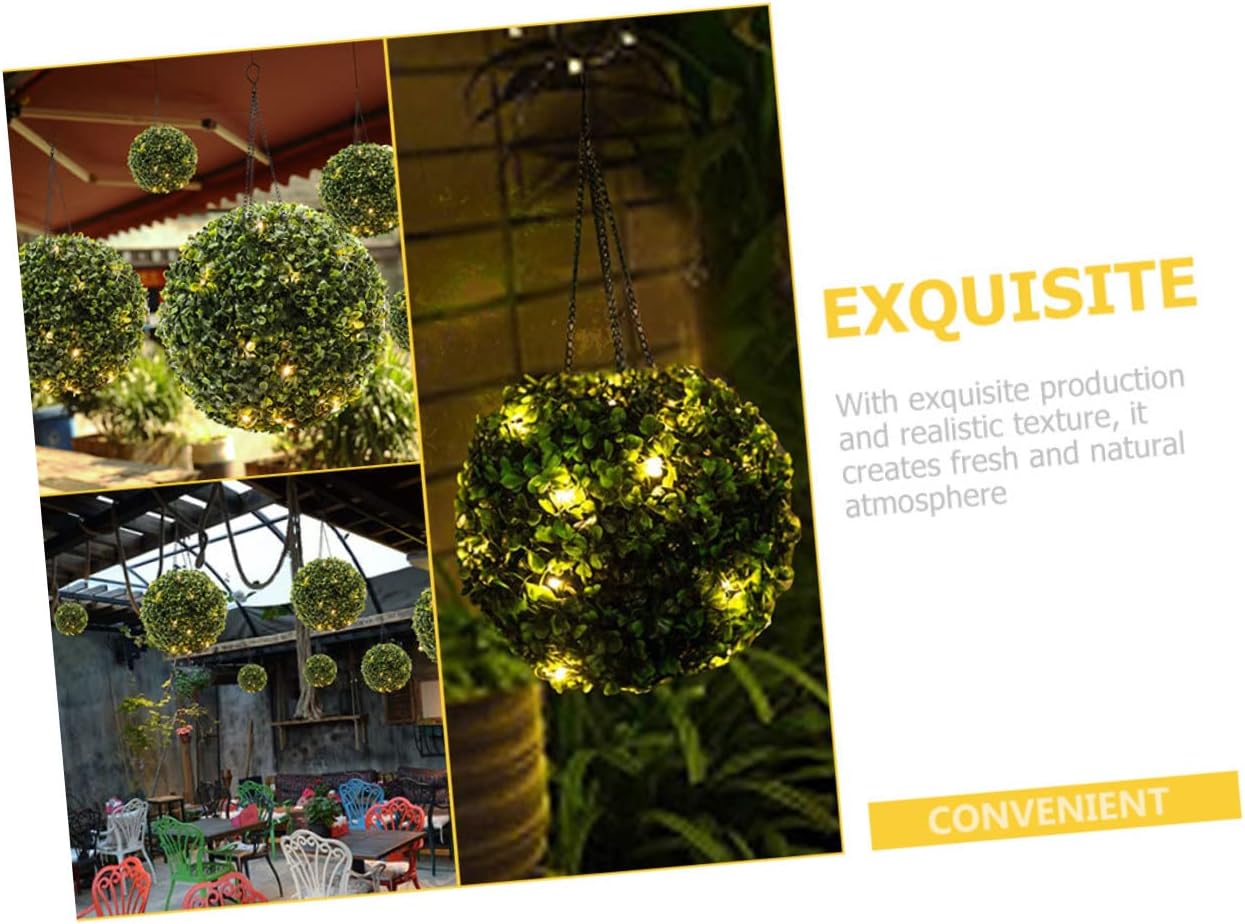 Artificial Topiary Ball Solar Light Led Decorative Garden Outdoor Lighting Realistic Plant Ball for Front Porch
