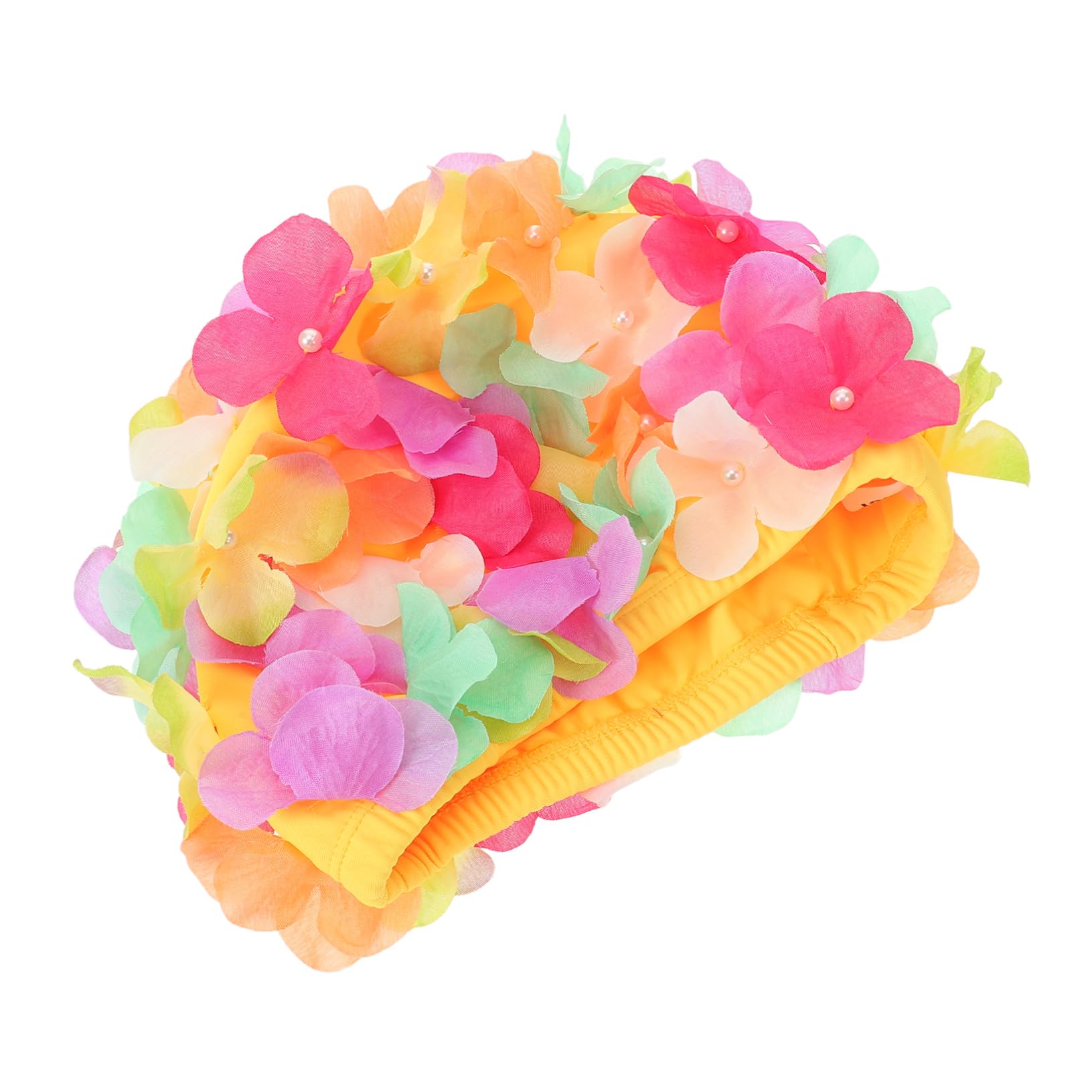 BESTonZON Sombrero de natación de Flores Piscina Gorro de natación Gorro de baño con pétalos Mujeres bañadoras Sombreros de Flores Gorras de natación elásticas Nylon