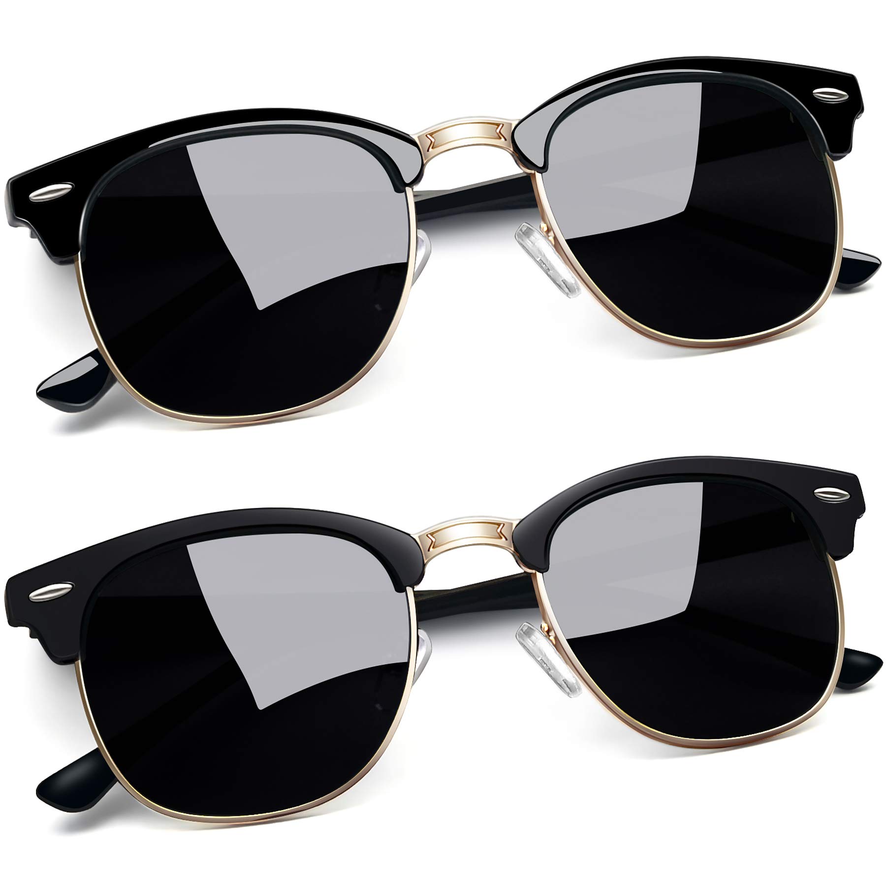 Joopin Half Frame Sunglasses UV Protection Vintage Browline Sun Glasses
