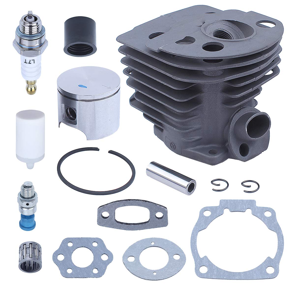 Adefol Kit Cilindro 46mm Per Motosega Husqvarna 51/55 – Nikasil Con Pistone, Cuscinetto, Valvola E Guarnizioni, 503609172