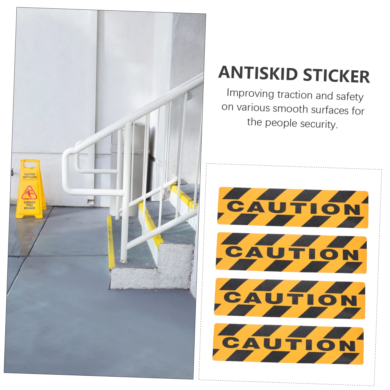 8 Pz adesivi antiscivolo per gradini Nastro di avvertenza fai da te striscia antiscivolo nastro antiscivolo per gradini adesivi per scale adesivo di attenzione nastro autoadesivo