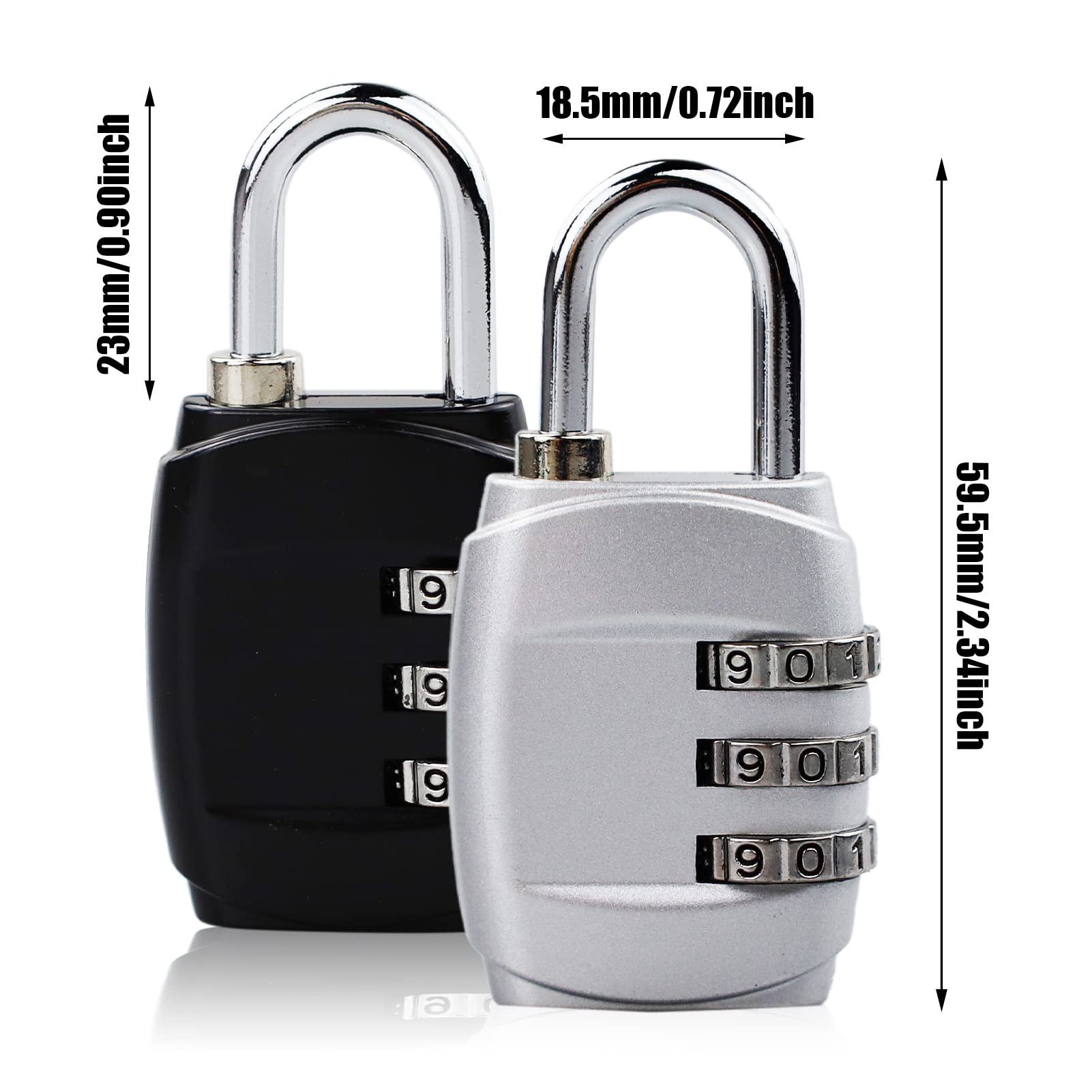 Lucchetto A Combinazione A Testa Di Cavallo - Serratura Mini Per Armadietti, Bagagli E Cassetti, Ripristinabile - Foto 12