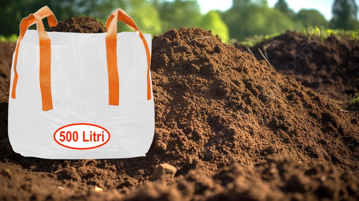 COMPOST Terriccio ORTICOLE HUMUS, CERTIFICATO ai sensi del D.Lgs 75/2010 PIANTINE FIORI SEMI ORTICOLE VERDURE INSALATA LIMONI (1000 Litri)