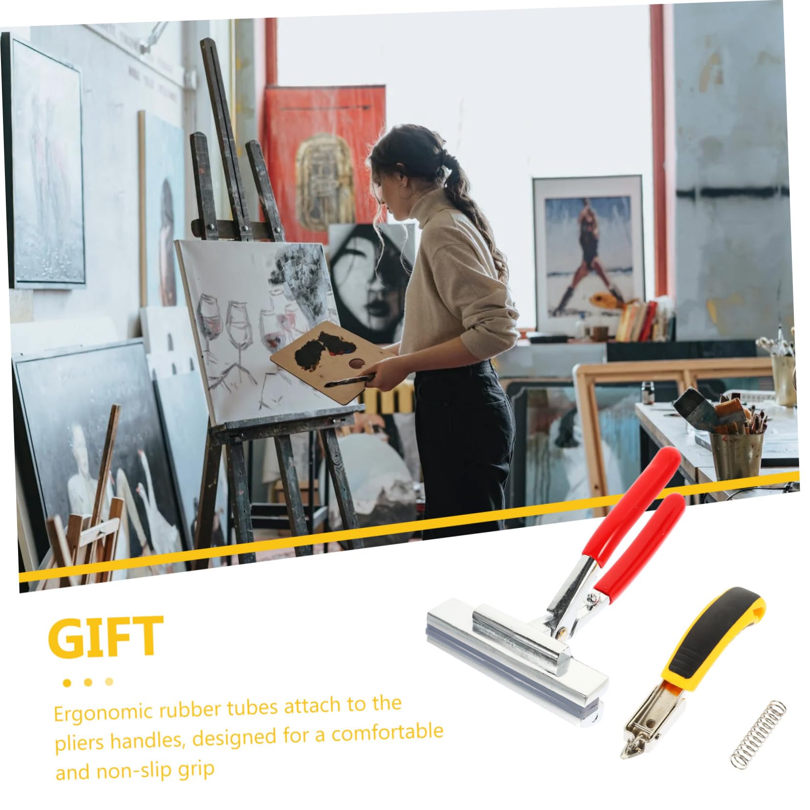 OUNONA 1 Set of Canvas Stretching Pliers and Staple Remover for Artistic Projects