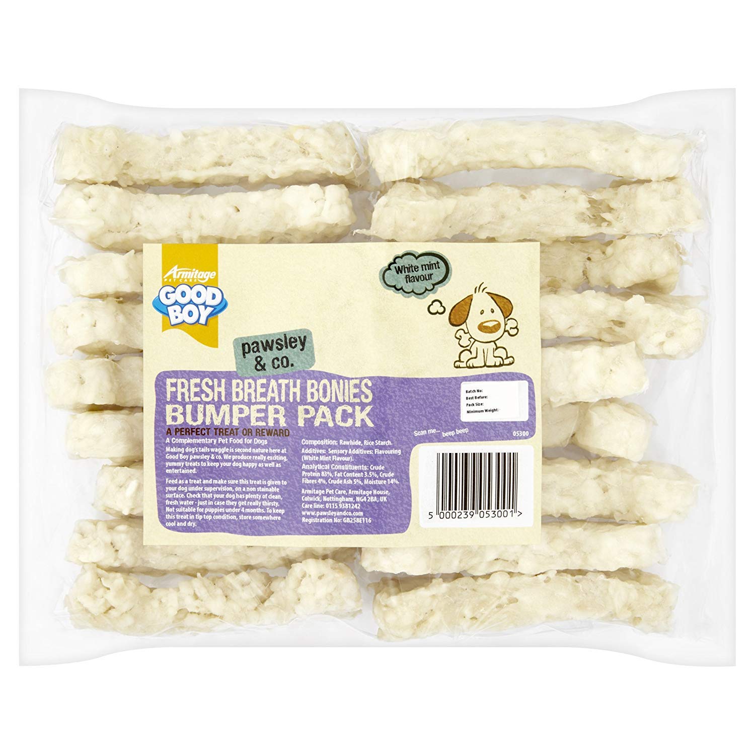 3XFresh Breath Flavour Bonies Bumper Pack, 100mm, 450g