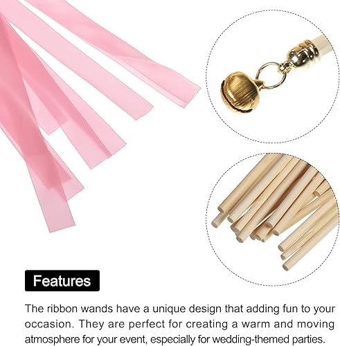 Vista 30 de MECCANIXITY 15 palitos de cinta de boda para fiesta de boda, serpentinas para boda, fiesta, celebración, amarillo