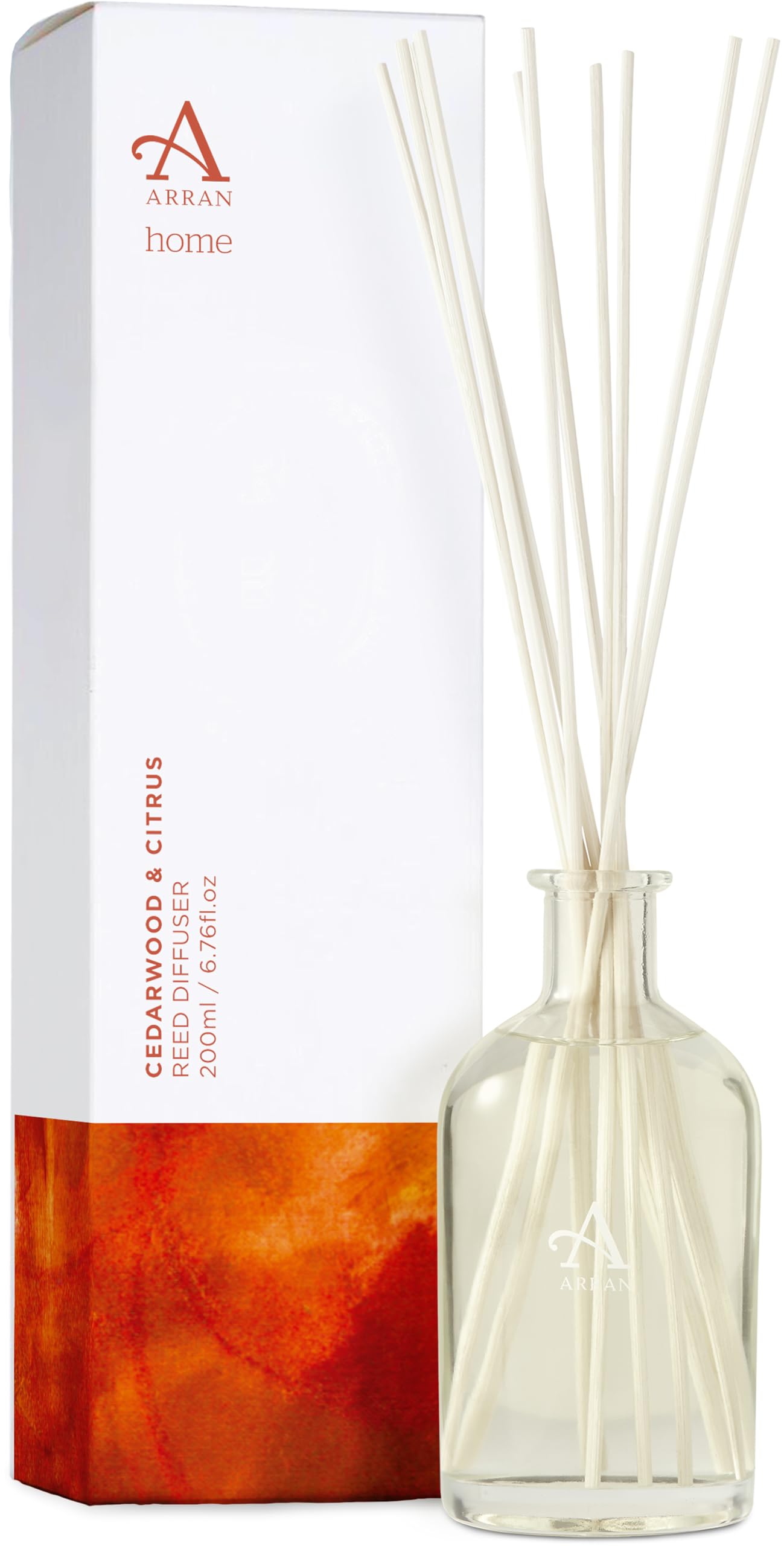 Arran Sense of Scotland Cedarwood & Citrus Reed Diffuser (200ml) Herbaceous & Uplifting with a Heart of Bay, Cedar, Patchouli & Citrus Lemon