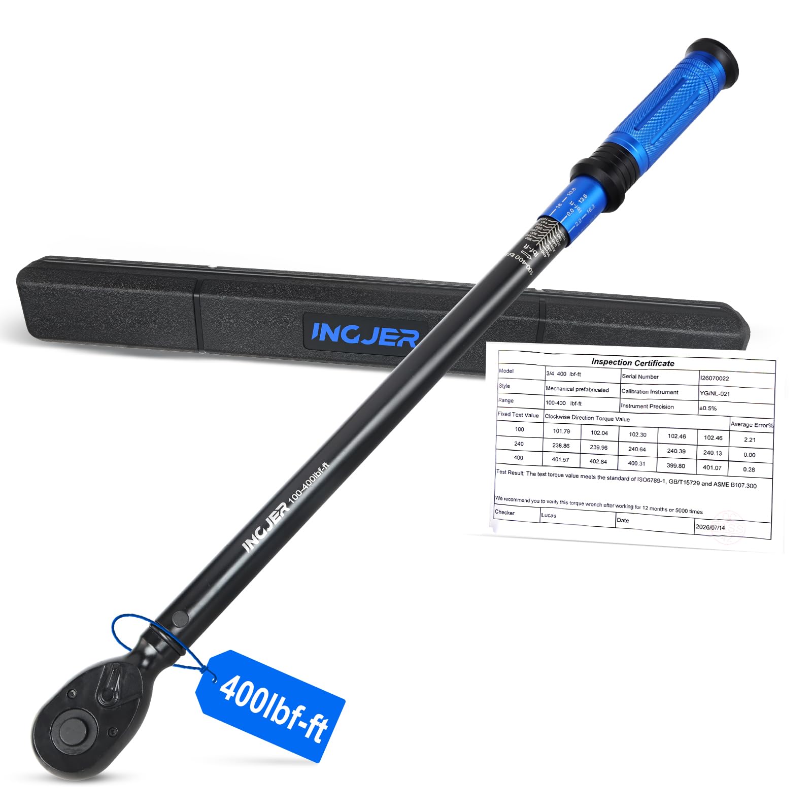 Torque Wrench 3/4,100-400Ft.Lb,Dual-Direction Adjustable, 72 Tooth