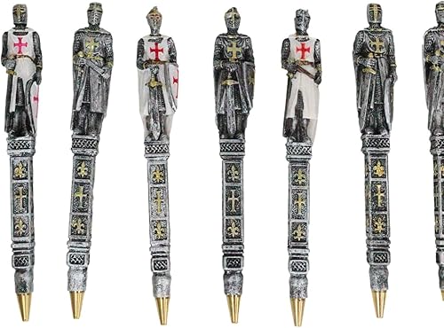 Miniatura 3 de Ebros Gift Juego de 12 bolígrafos de escritura con temática de caballeros de la cruz, diseño de caballeros de la cruz, artículos escolares de