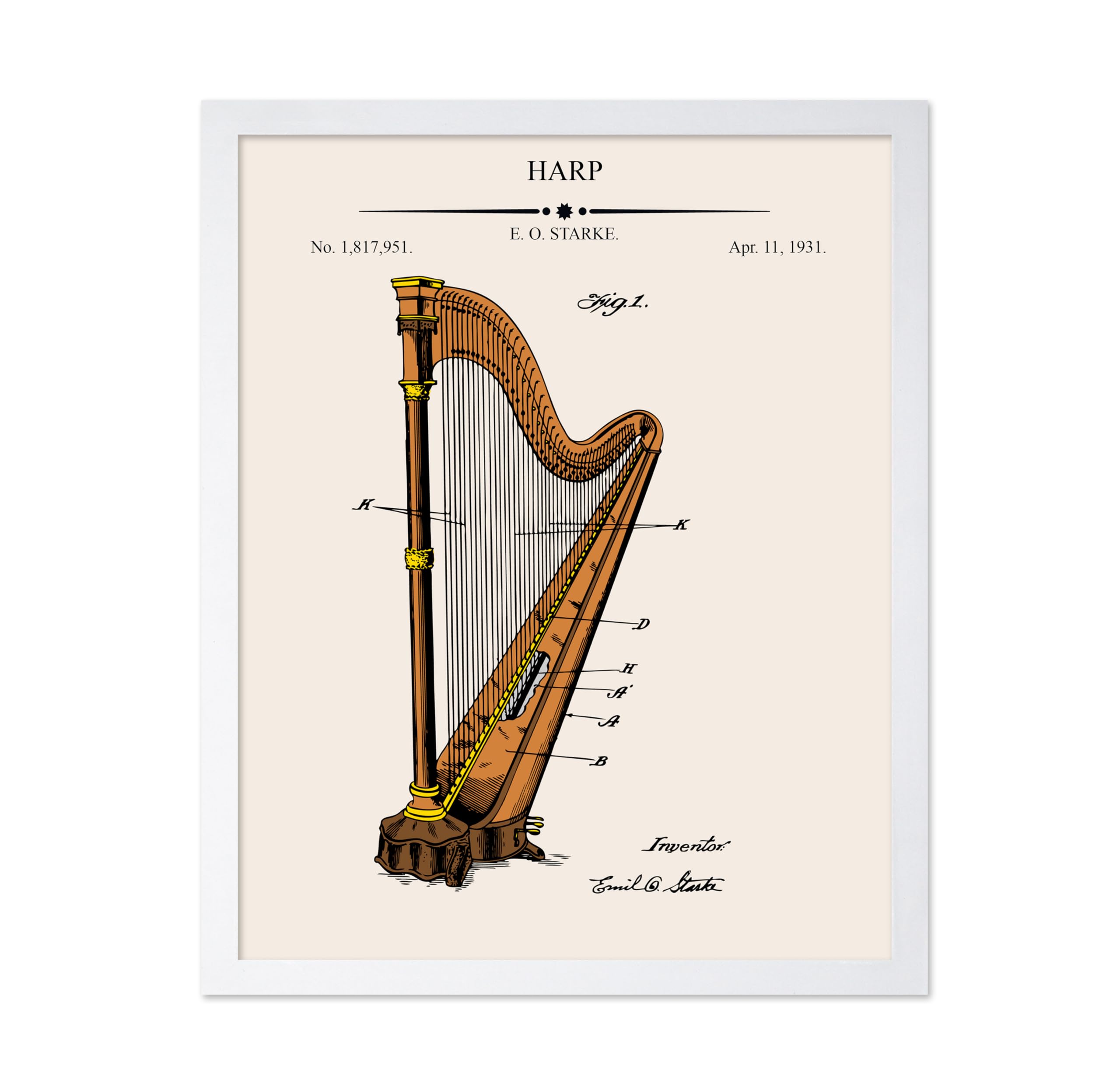 アート・デザイン・音楽 Harp the Essentials Cdrom Amazon.com: Poster Master Harp Blueprint Poster - Harp Patent
