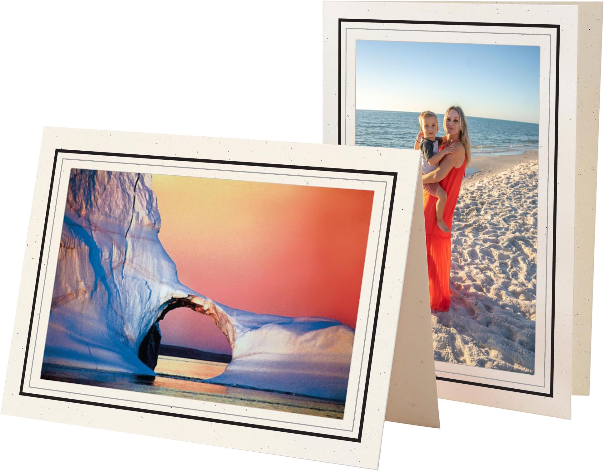 Photographer's Edge, Photo Insert Card Sample Pack, 10 Blank Cards and Envelopes, All Occasion Cards, for 4x6 Photos - Raven Black & Granite