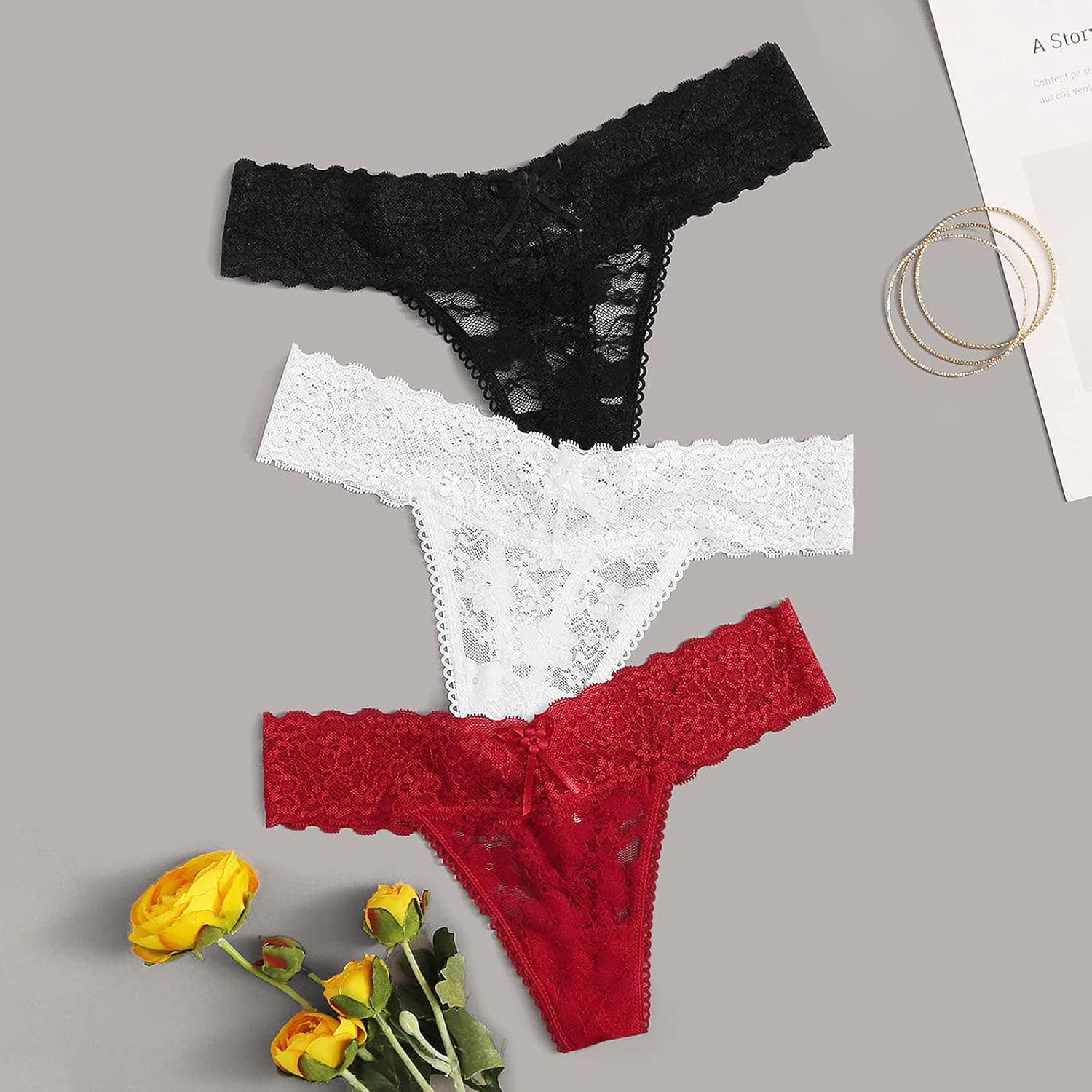G String Thongs for Women Sheer Floral Lace Plus Size Panties Sexy Low Rise Micro T-Back Underwear Open Thong G-String : Clothing, Shoes & Jewelry