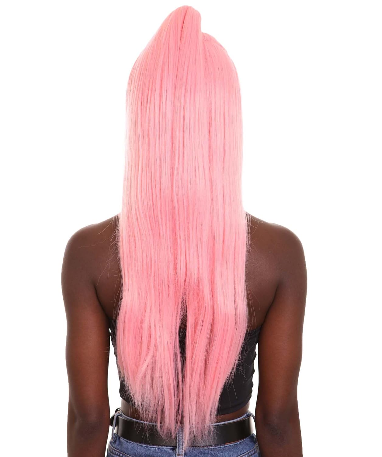 Adult Women's 30" In. Pop Dance Electronic Artist Inspired Wig - Long Length Pink Updo Pony Tail Hair - Lace Front Heat Resistant Fibers