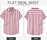 Vista 239 de JMIERR Camisas de vestir a rayas con botones y manga corta para hombre