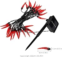 Vista 7 de Uonlytech 1 juego de luces de cadena de chile rojo decoración de pesebre para exterior Jalepeño pimienta chile hada luz de cocina luces decorativas
