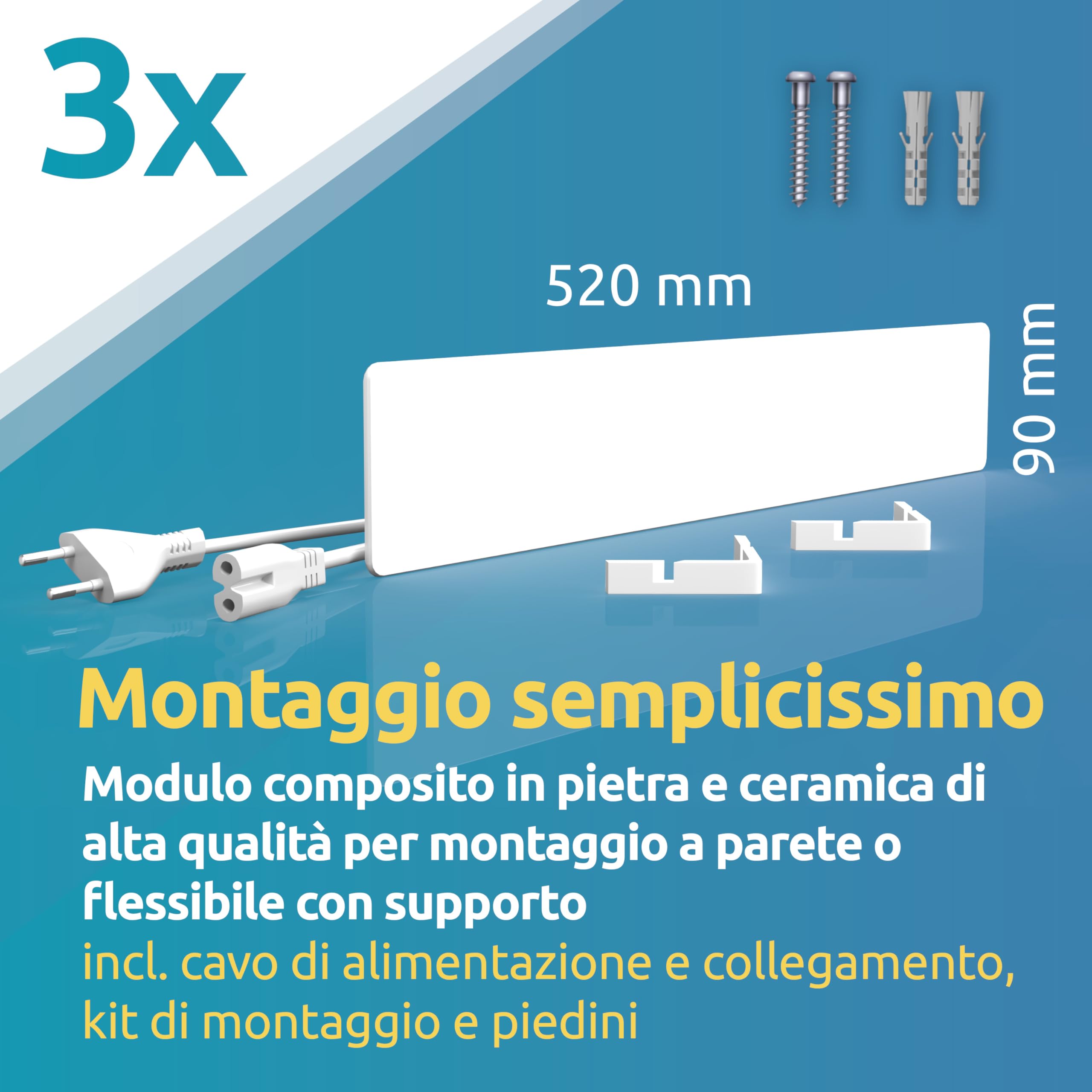 ELIAS Antimuffa - Rimozione muffa nera per pareti senza prodotti chimici - Riscaldamento a parete per ogni stanza - Potente riscaldamento antimuffa come alternativa allo spray antimuffa