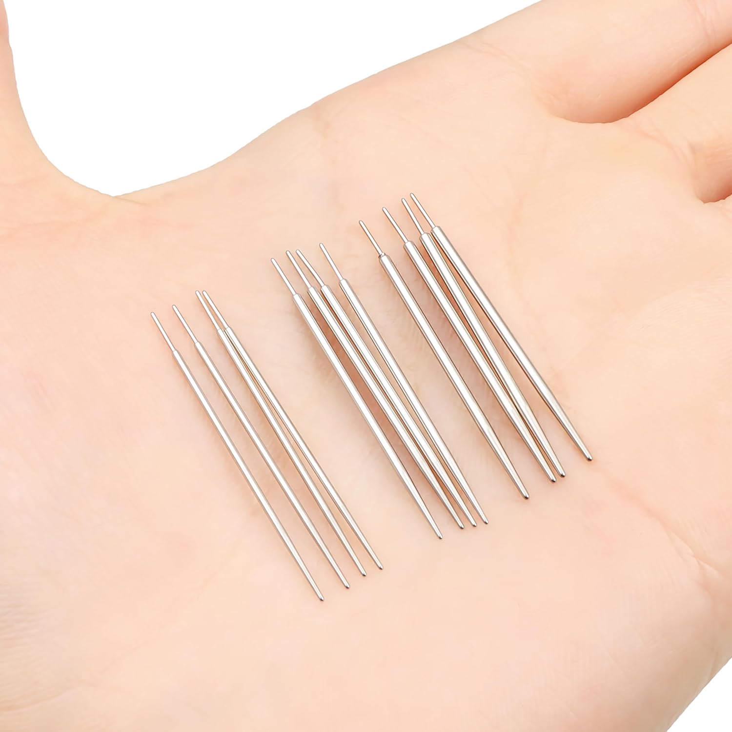 20/18/16G Piercing Tools for Changing Jewelry Straight/Curved Threadless Ears Nose Ring Earring Tapers Insertion Putting In Threader Changer Applicator Helper Supplies Stretching Kit Set