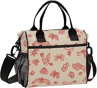 Romantic Gifts Lunch Bag for Men Women Small Cooler Bag Tote Reusable Leakproof Insulated Grocery Bag with Adjustable Shoulder Strap Zippered Top for Work Travel Picnic