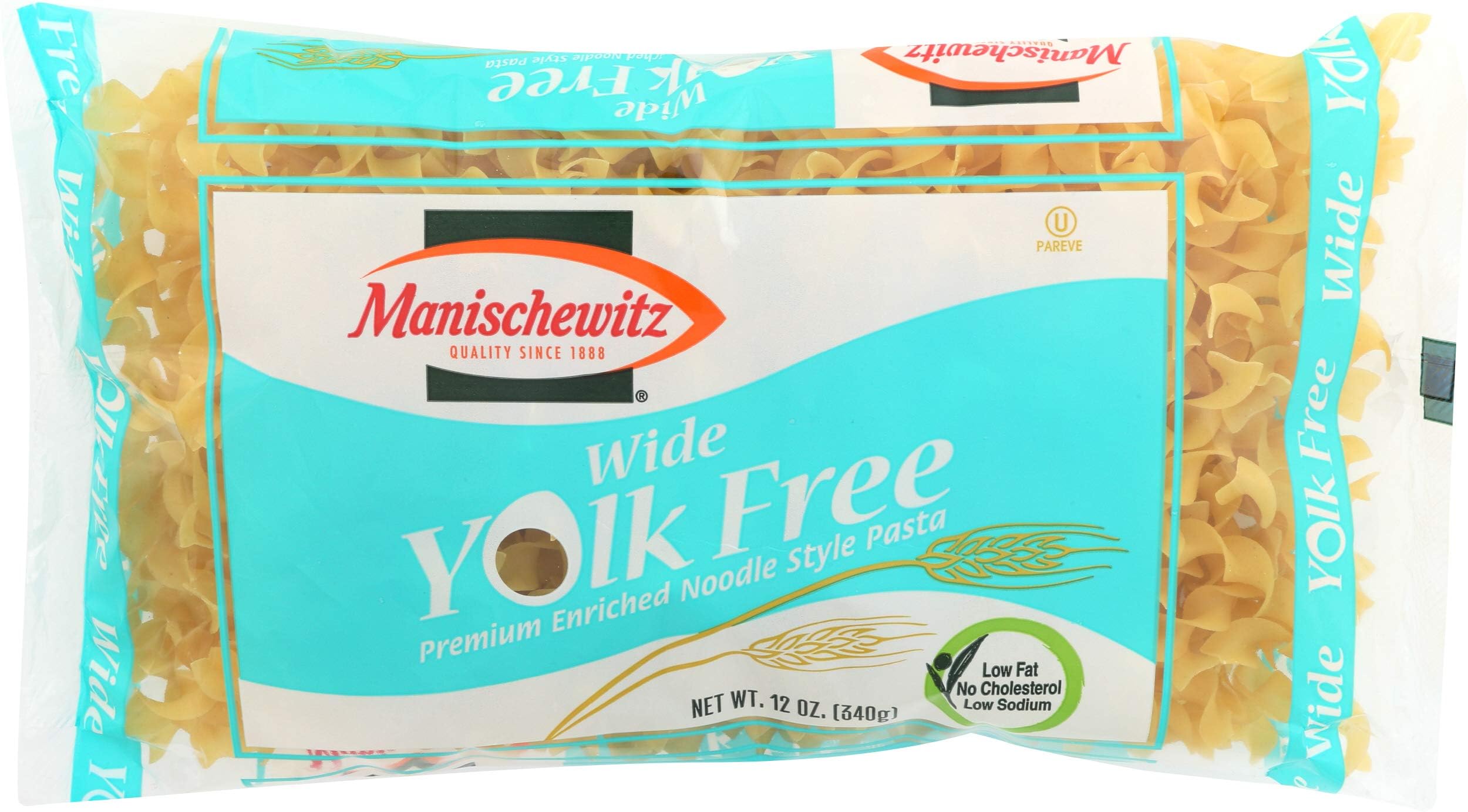 MANISCHEWITZ Yolk Free Wide Noodles , 12-Ounce Bags (Pack of 12)