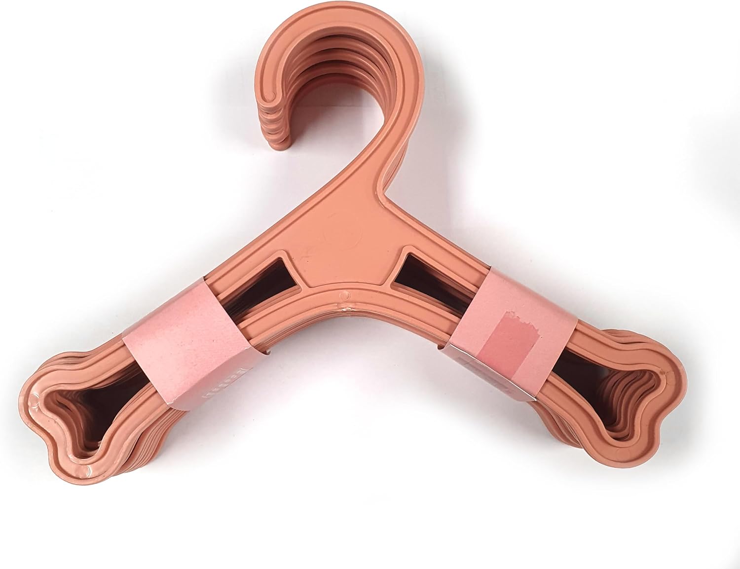 LENITH Dog Bone Shaped Small Pet Mini Clothes Plastic Hanger Pink Pack of 10