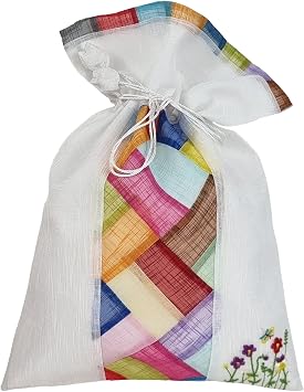Large Korean Saekdong Pouch - Traditional Drawstring Bokjumeoni Bag New Year & Chuseok Gifts White