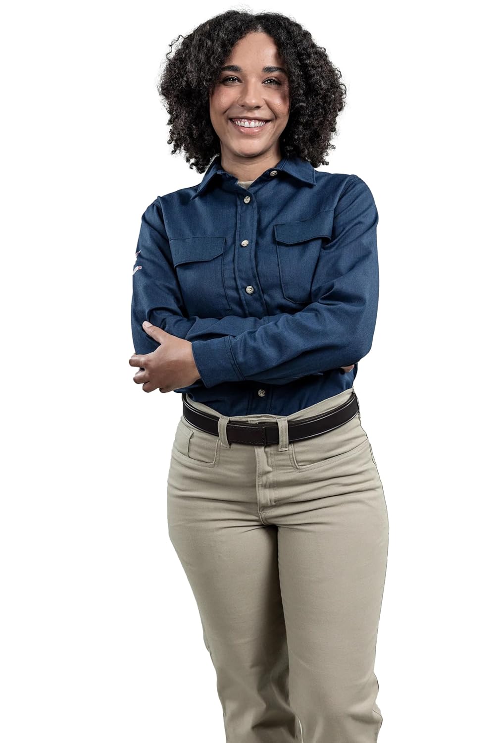 DRIFIRE Women's Tecgen Select Fr Work Shirt, CAT 2, Flame Resistant, Small, Navy, TCGSSWN00116SMRG01