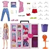 Barbie - Wardrobe Clothing and Accessories with Folding Doors and Carry Handle Including Doll with Blonde Hair Gifts for Children from 3 Years HGX57