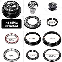 Vista 3 de BUCKLOS 1-1/8 Auriculares de Bicicleta MTB Sin Rosca 34 44 44-50.6 44-55 44-56 41.8-52mm, Caja de Dirección con Rodamientos Sellados Dobles