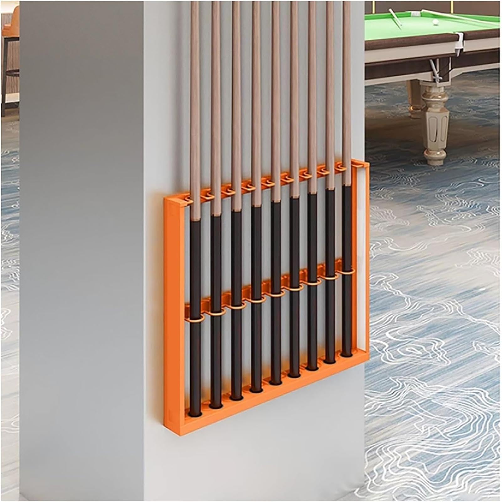 Support mural pour queue de billard en U et rack de rangement pour salle de jeux