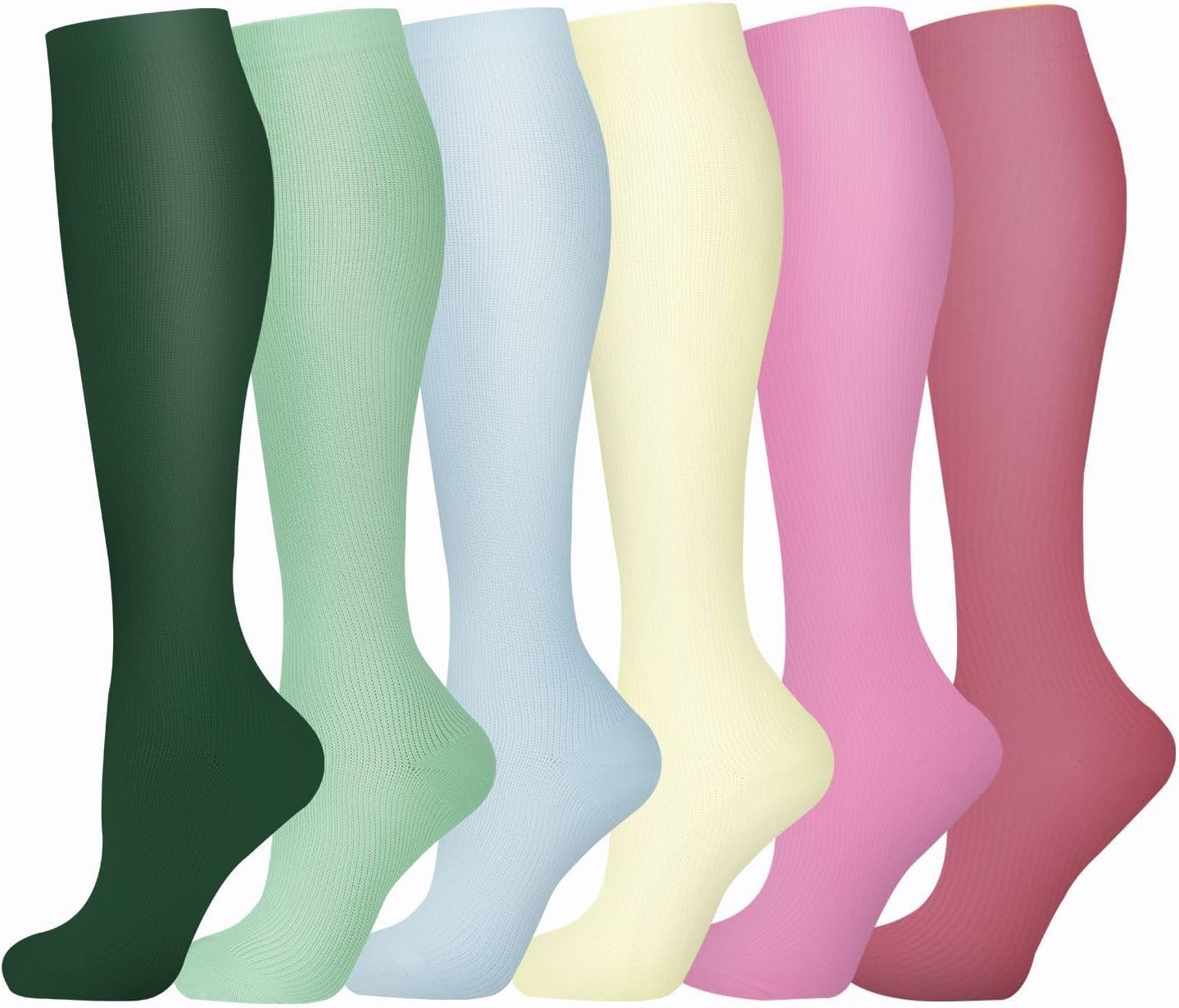6-pack of sports yoga compression socks, non-slip, sweat-wicking fabric, unisex.