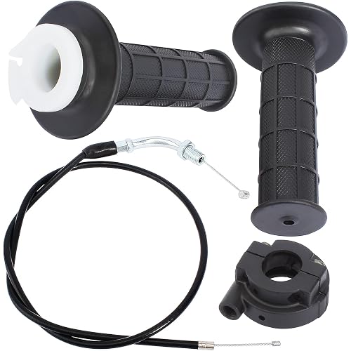 Twist Throttle Accelerator Handle Grip Cable Set for Quad ATV Go Kart 4-stroke Pit Dirt Mini Pocket Bikes 50cc 60cc 66cc 90cc 110cc 125cc 140cc 150cc 190cc 200cc 7/8inch 22mm Handlebars SDG SSR