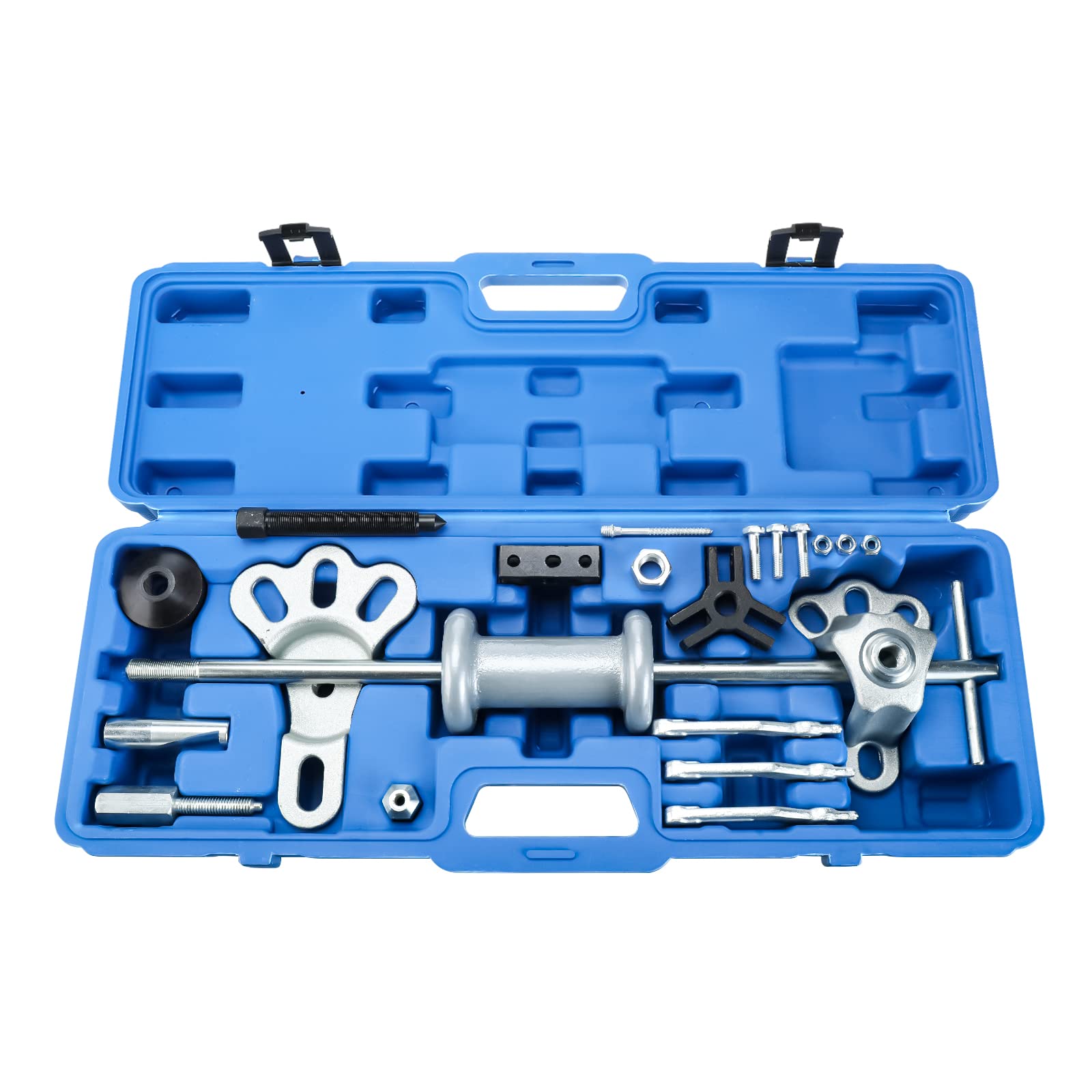 BOOMSTART 17 Piezas Conjunto de Extractor de cojinete, Extractor de rodamiento de Engranaje de Cubo de abolladura con Martillo Deslizante, Herramienta Interna y Externa de 2 y 3 mandíbulas