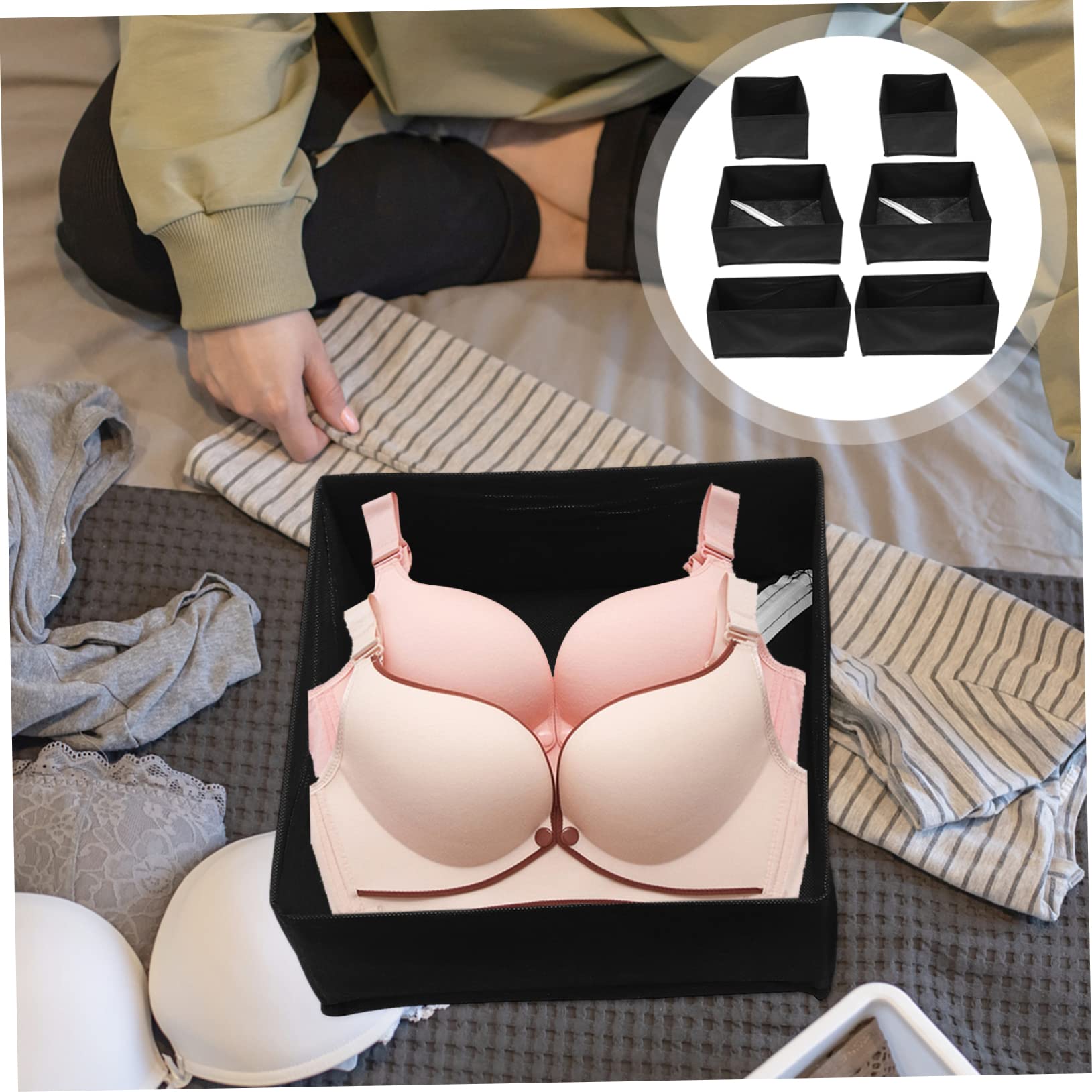 Alipis 6 Pezzi scatola di immagazzinaggio di stoffa contenitori per la conservazione dei vestiti arredamento cassettini cassettiera contenitori di stoccaggio