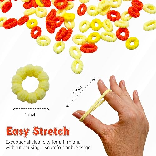 Miniatura 14 de Pack of 100 Pcs Multicolor Elastic Hair Bands for Baby Girl’s Thick Hair Elastic Ponytail Holders Non-Slip and Stretchy Hair Ties Small Seamless