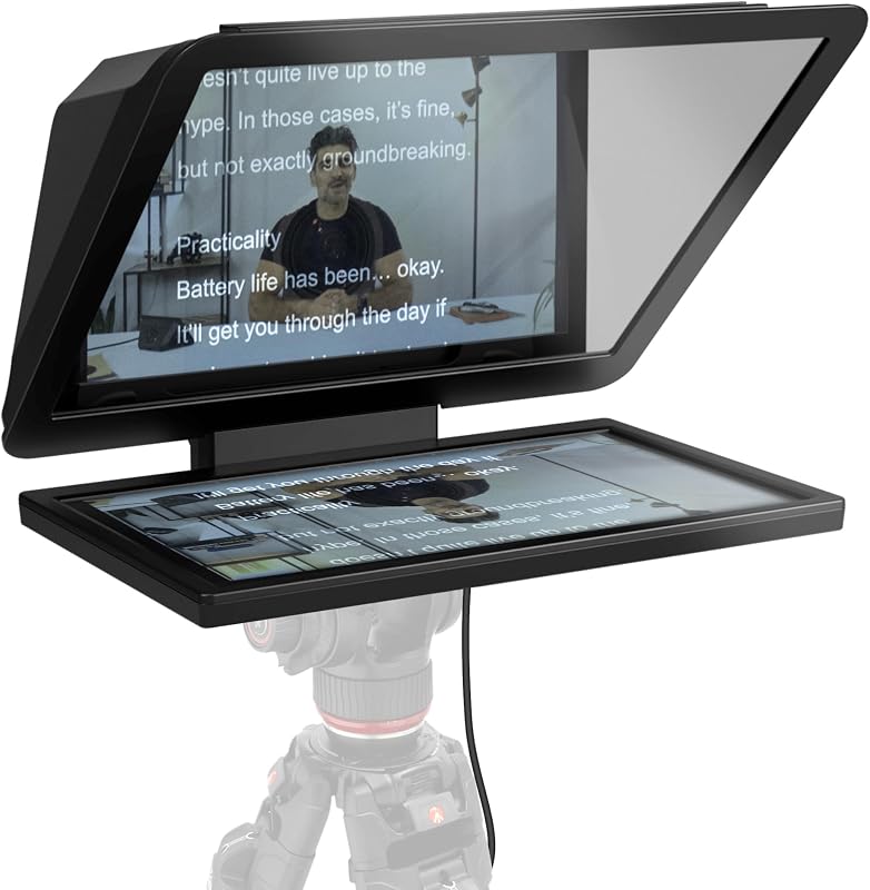Elgato Prompter XL, Teleprompter de tamaño completo, extraíble | Pantalla Full HD desmontable de 15,6 pulgadas, funciona también como monitor de conferencias, se adapta a cámaras DSLR, sin espejo y de estudio, USB-C 3.2