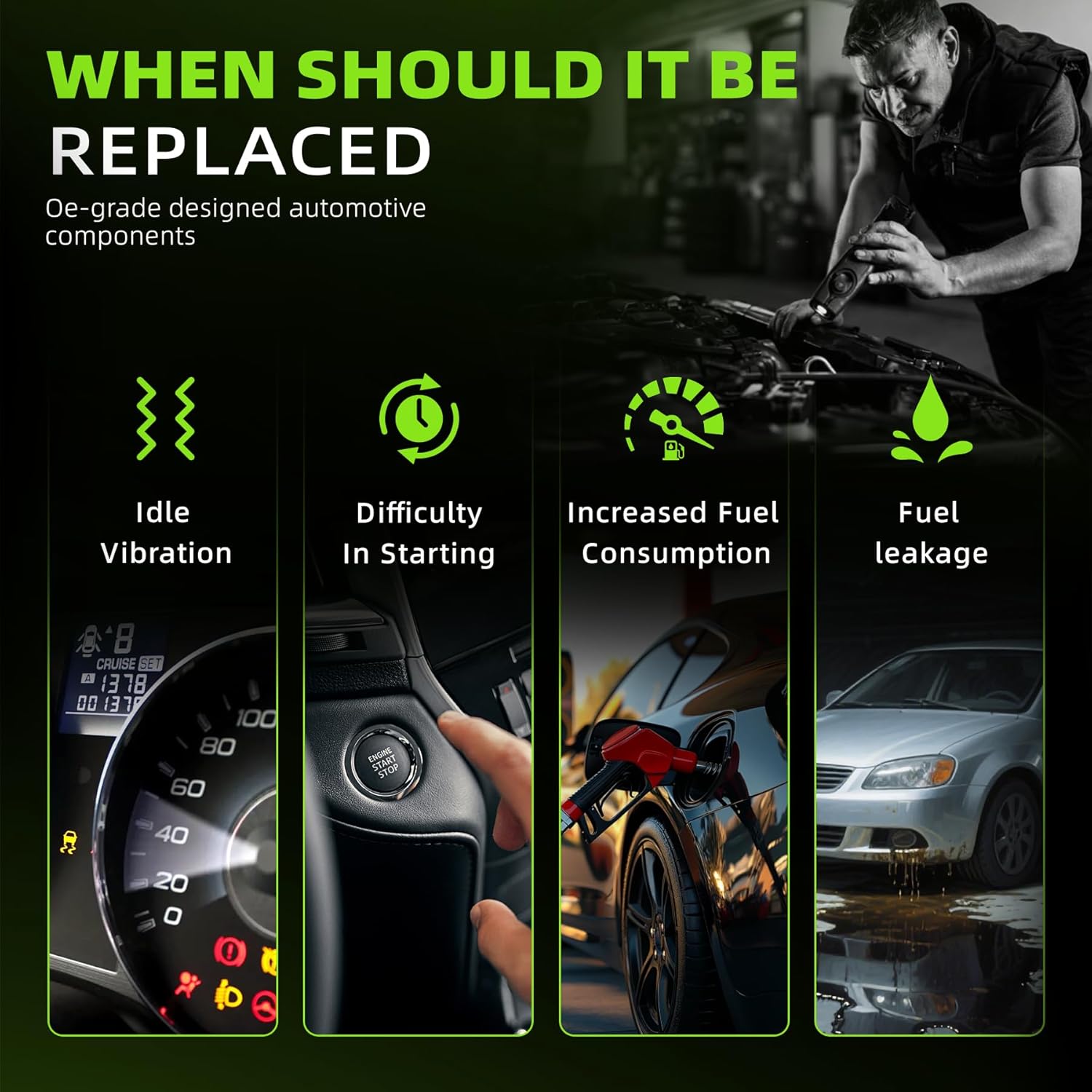 0280158162 Fuel Injectors Replacement for 2009-2018 Ford Escape 2010-2012 Fusion 2014-2018 Transit Connect 2011-2012 Lincoln MKZ 2009-2011 Mercury Mariner Milan 2.5L Set of 4 Replace# FJ999 9E5Z9F593A