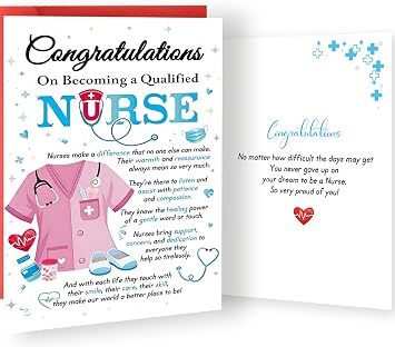 Nurse Graduation Card, Congratulations Nursing School Graduation Gift for Women, Medical School Graduations Gift Idea