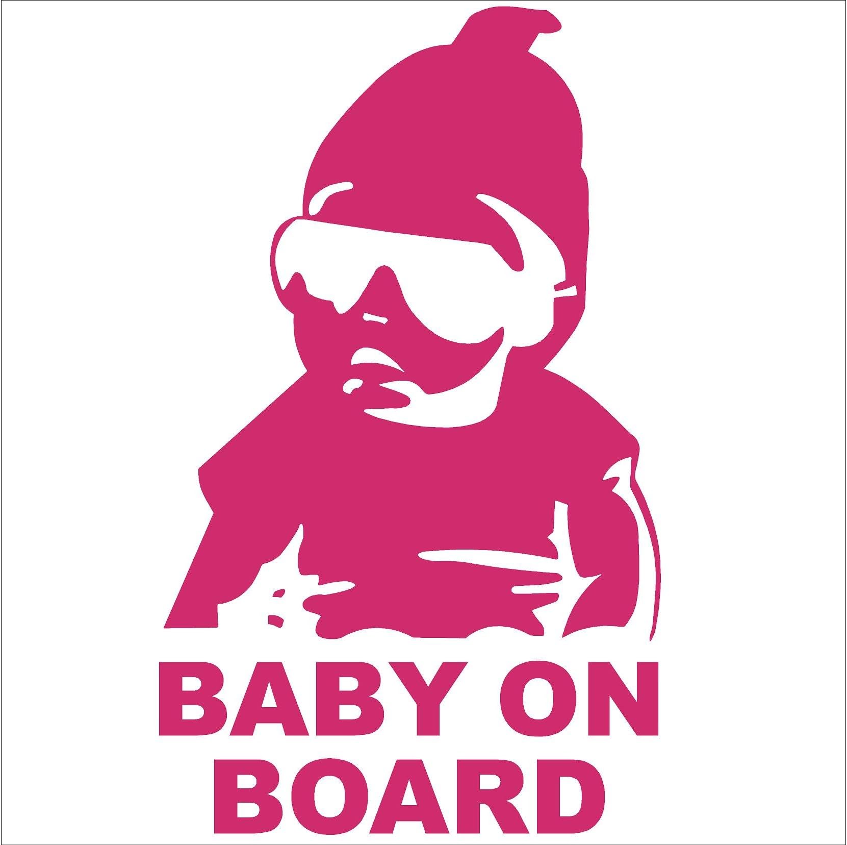 Funny Car Window Laptop Vinyl Decal Baby on Board Hangover Decal Sticker (6", Pink)