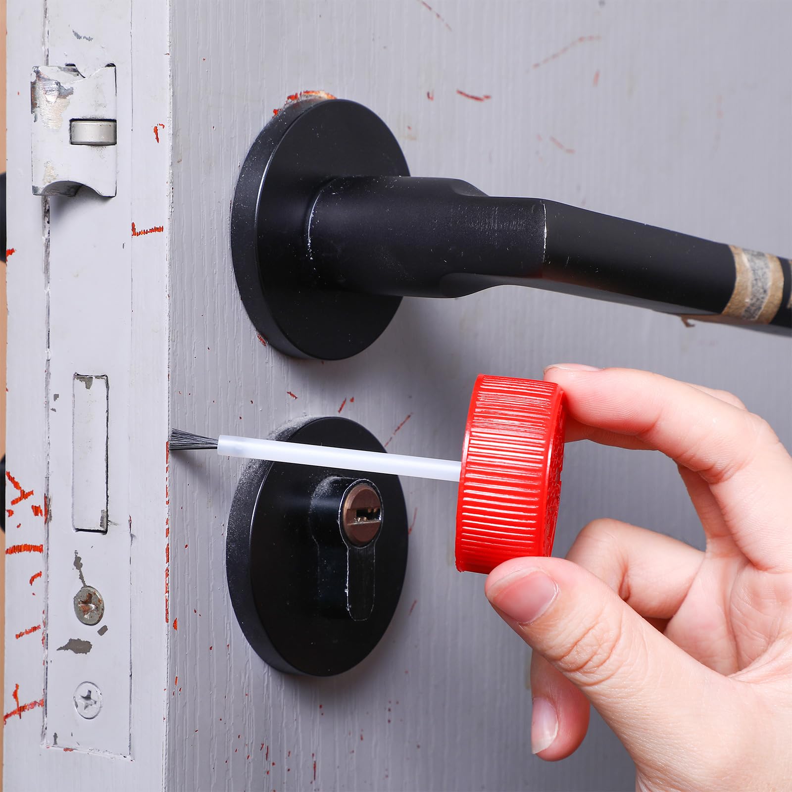 Mumufy 120 STÜCKE Ausbesserungslack mit Pinsel und Deckel Leere Lackmischkugeln Farbmischkugeln Flüssigkeitskapazität Auto Kratzer Reparaturbehälter (Rot)