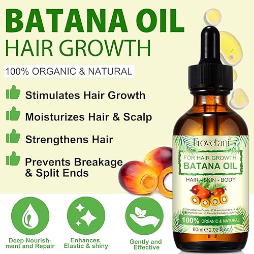 Miniatura 2 de Aceite de batana para el crecimiento del cabello, 100% puro aceite de batana orgánico de prensa en frío de Honduras, cabello más grueso y fuerte,