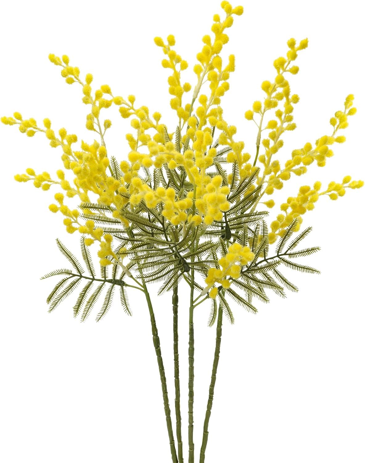 Villa Como 造花 ミモザ アカシア 4本 58CM アーティフィシャル フラワー 枝垂れ枝 春 秋 黄色 花 ブライダル インテリア フェイクグリーン 卓上 おしゃれ リビング 玄関 オフィス 母の日 (4, 58CM)