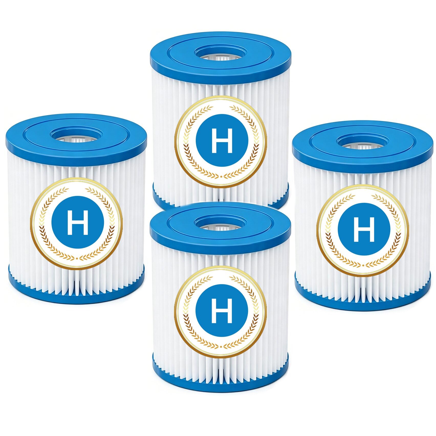 Cartouche Filtrante Type H,pour Rechange de compatibles 28601, 28602 Pompes de Filtration, 102 x 92 mm élevé Cartouche Filtrante 2 pièces (H-4 Pcs)