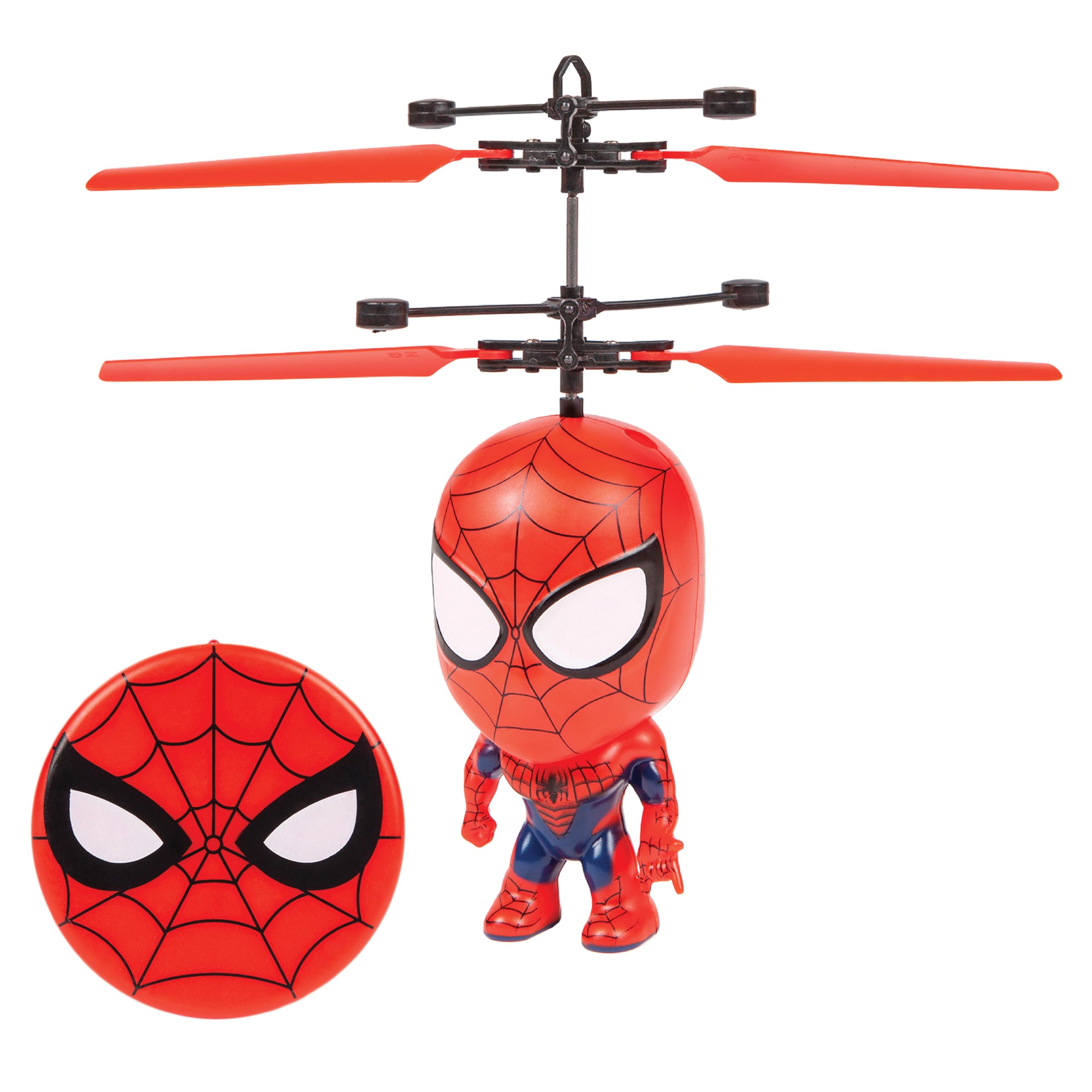 World Tech Toys Marvel Spider-Man Big Head Helicopter Toy – Motion Sensored Flying Toy for Kids - Marvel Licensed - Kids 6+