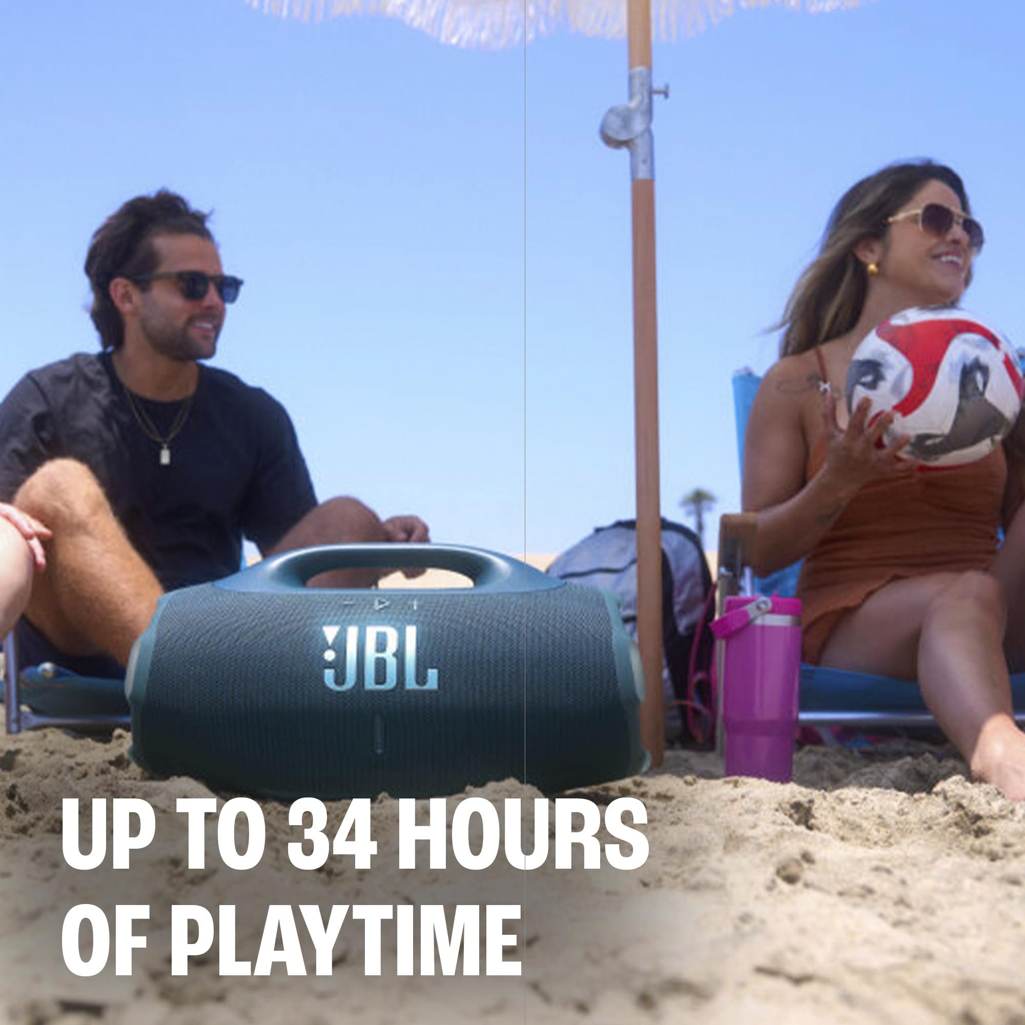 JBL Boombox 4 - Most Powerful Portable Waterproof Speaker with Massive Pro Sound, Up to 34 Hours of Playtime, & Multi-Speaker Connection by Auracast™ (Black)